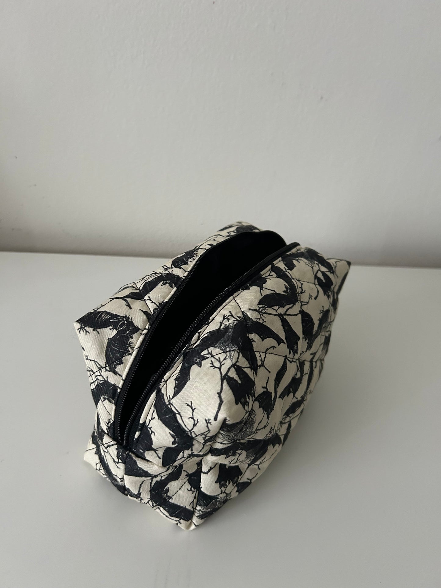 Batty Quilted Makeup Pouch