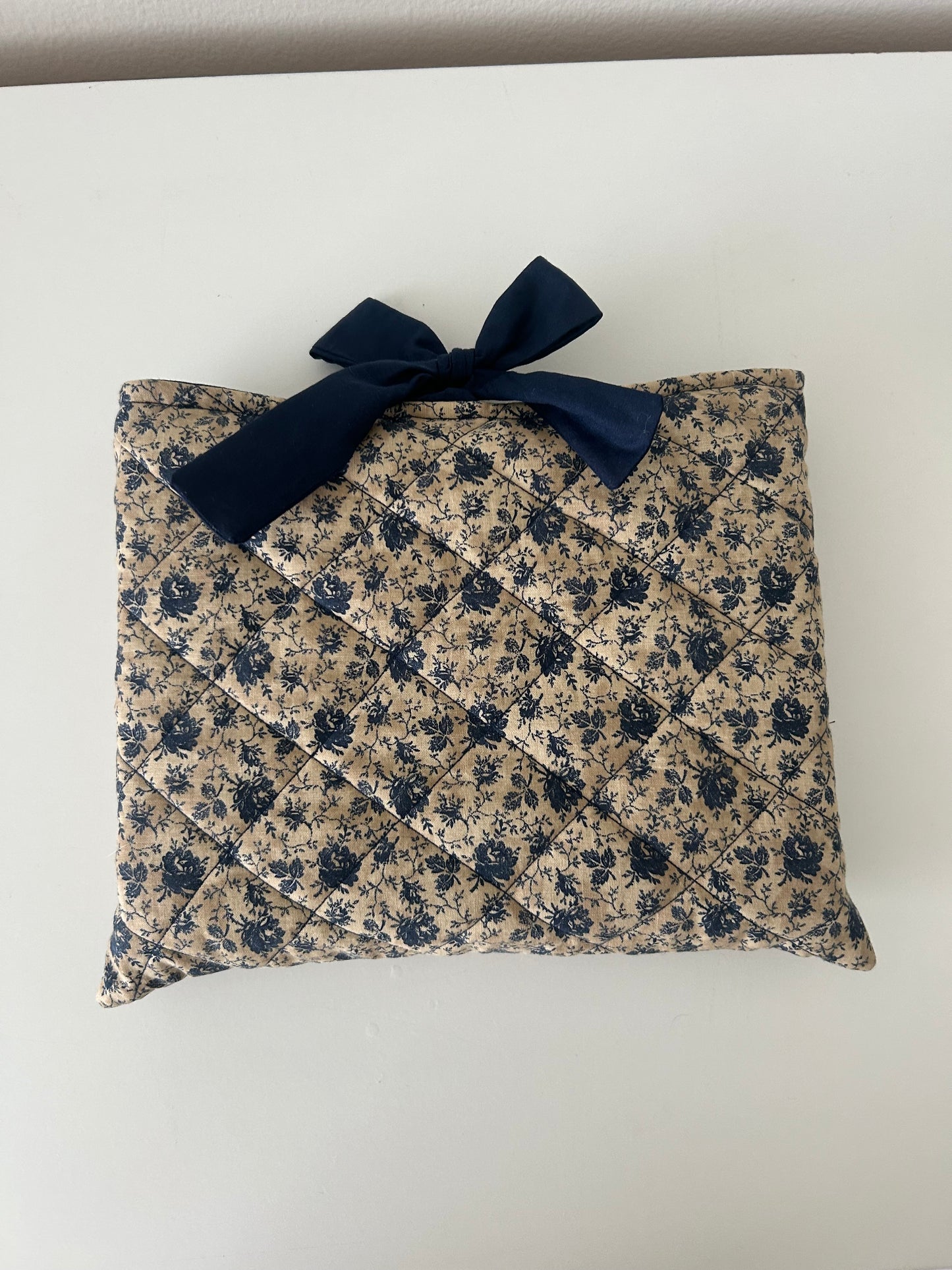 Blue Floral Horizontal Book Sleeve