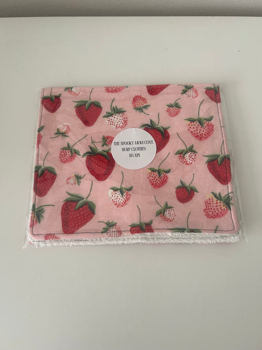 Strawberry Burp Cloth