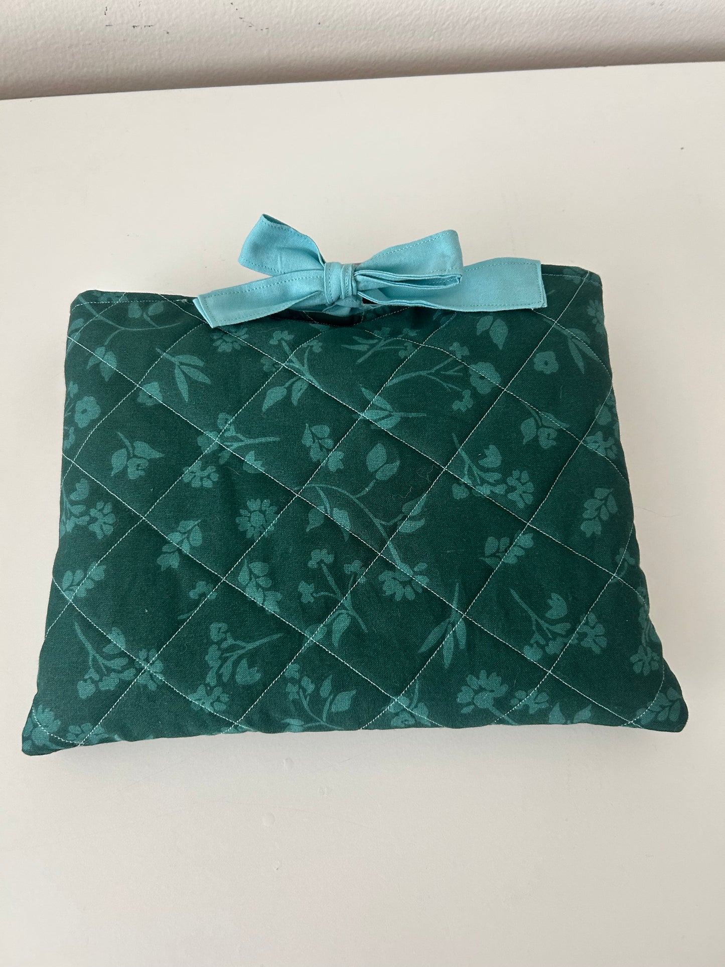 Teal Floral Horizontal Book Sleeve