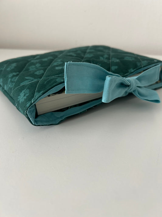 Teal Floral Horizontal Book Sleeve