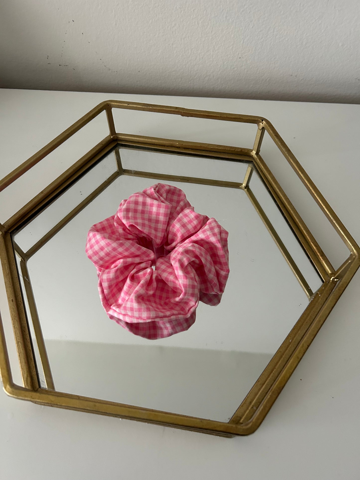 Pink Gingham Scrunchie