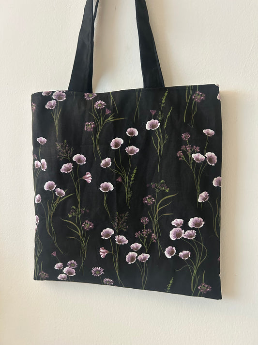 Onyx Floral Tote Bag