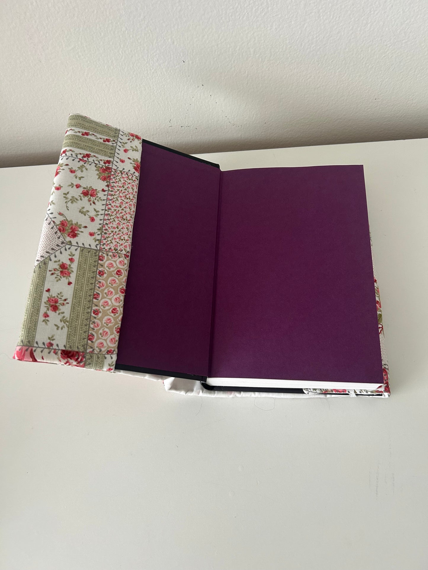 White Patchwork Adjustable Book Coverk